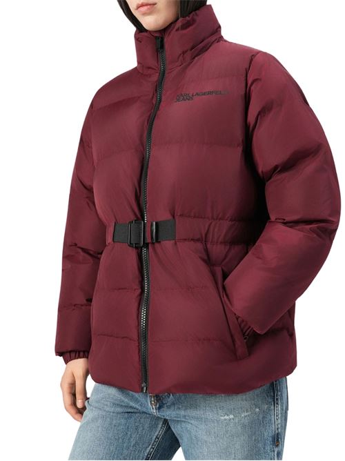 Piumino bordeaux in poliestere Karl Lagerfeld jeans | A3W150231ZM